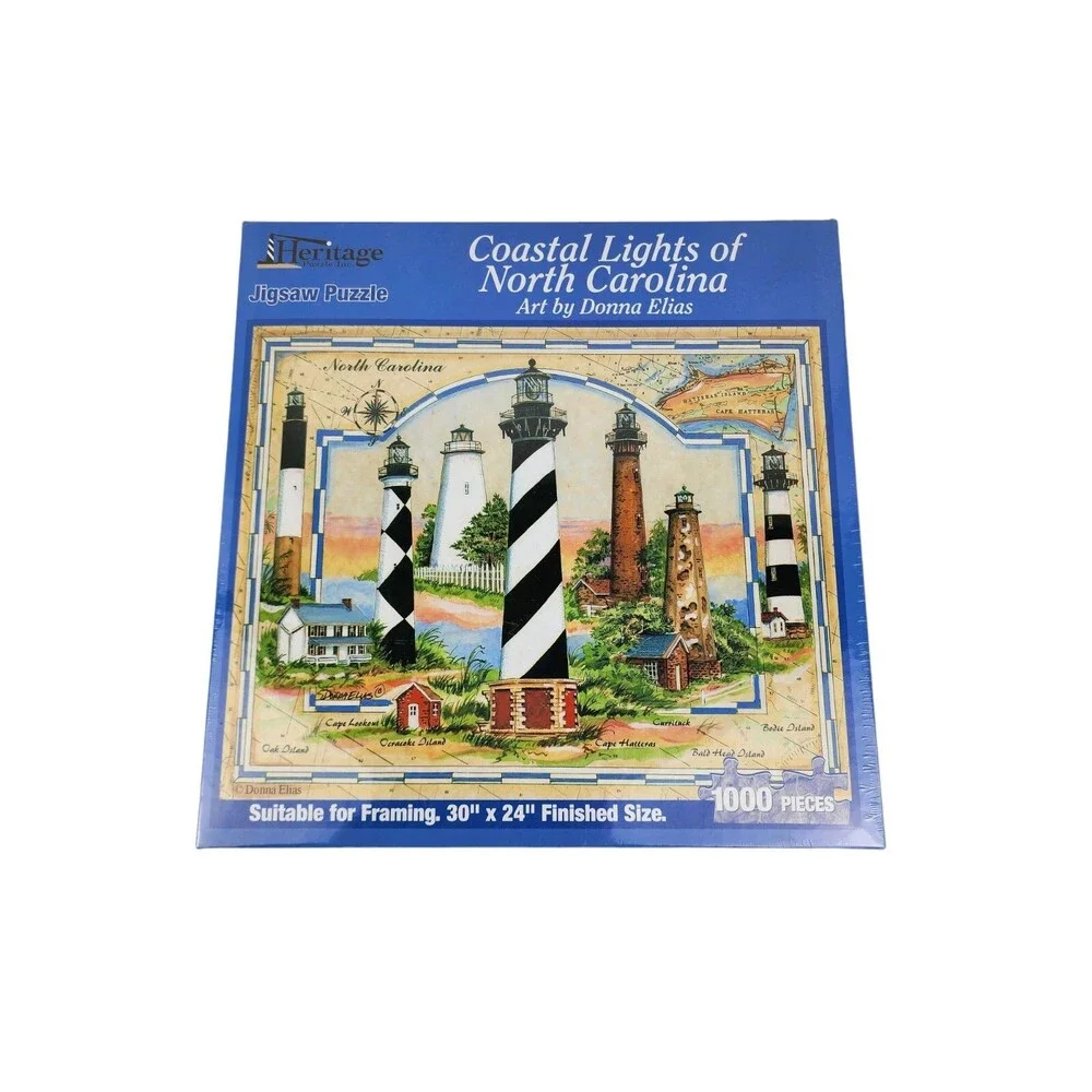 Heritage Jigsaw Puzzle Lighthouse COASTAL LIGHTS OF NORTH CAROLINA  New Sealed!!
